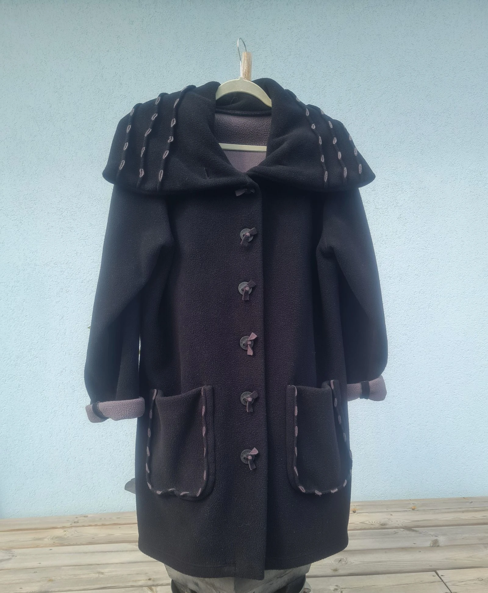 Manteau chaud mi long noir 🌺 Boris taille unique 